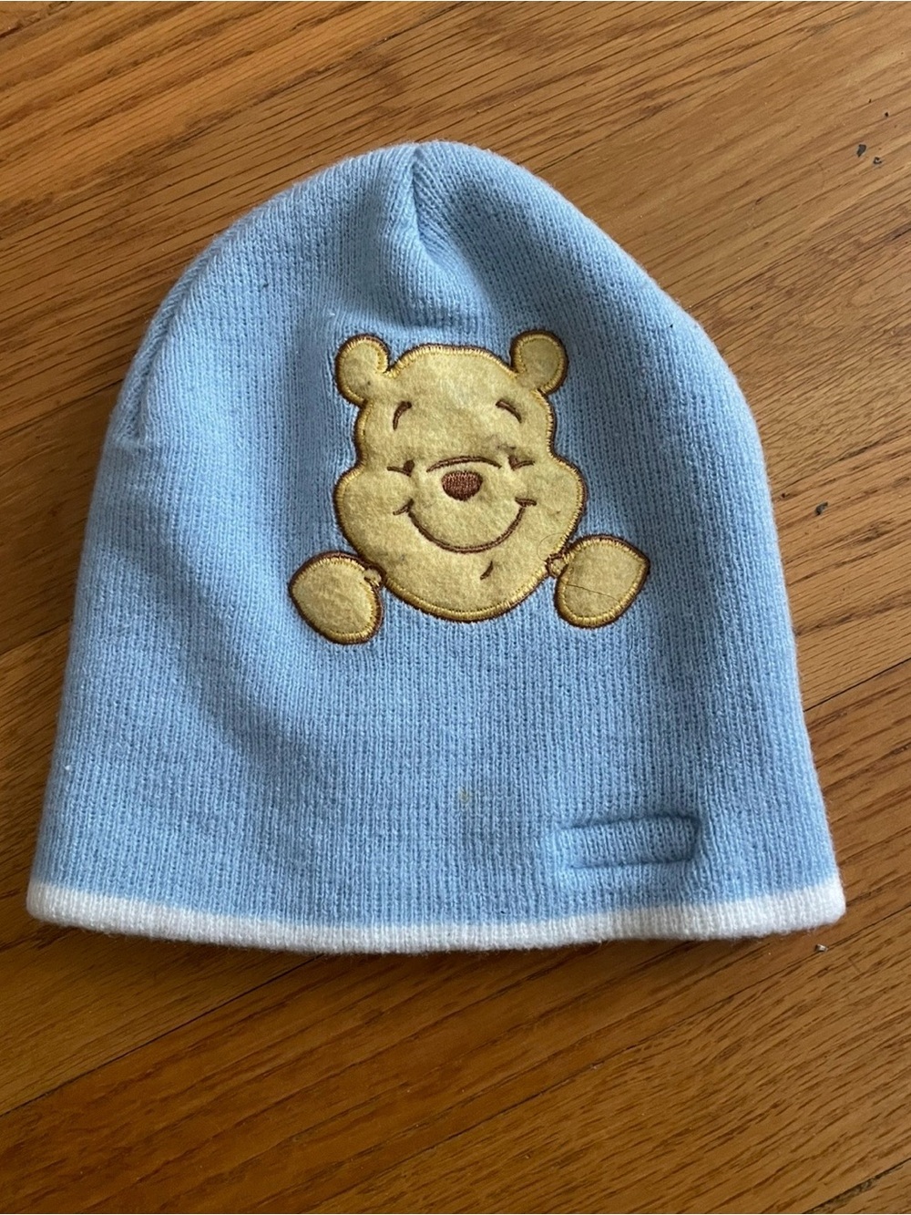 Kids Light Blue Beanie Hat with Winnie-the-Pooh Face